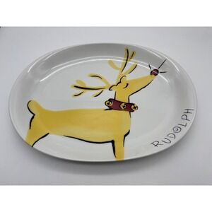 Pottery‎ Barn Rudolph Reindeer Serving Platter - Oval RARE